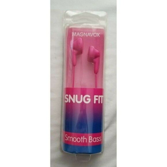 Smooth Bass Pink MHP4820-PK Magnavox Earbud Stereo In-Ear Silicon Cushion Snug - Picture 2 of 8